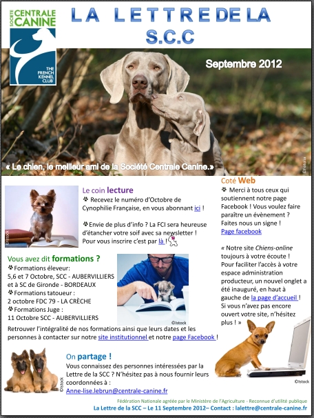 la Lettre de la SCC septembre 2012